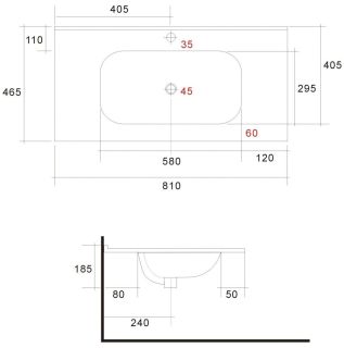 Раковина керамическая Art&Max 80см AM7110-80