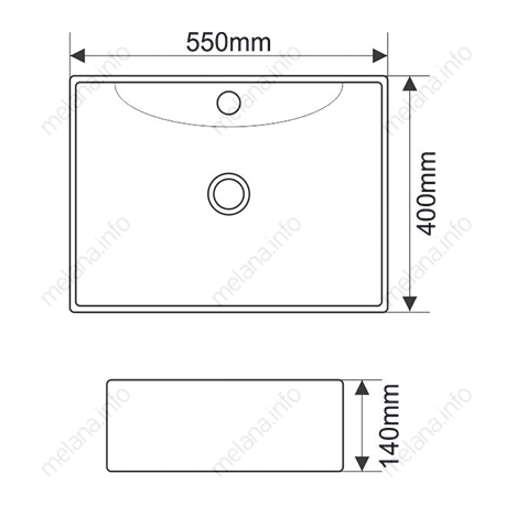 Накладная раковина Melana 7819-805 55см белый