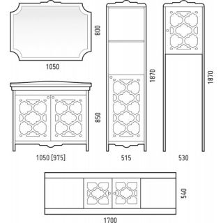 Зеркало Corozo Манойр 105см белый SD-00000272