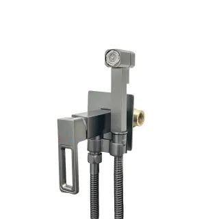 Гигиенический душ со смесителем Gappo G7217-19 оружейная сталь