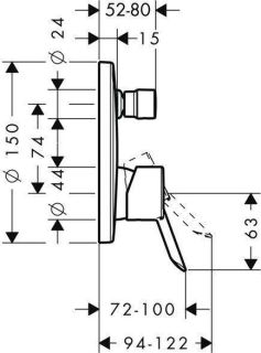 Смеситель для душа Hansgrohe Focus 31744000 хром