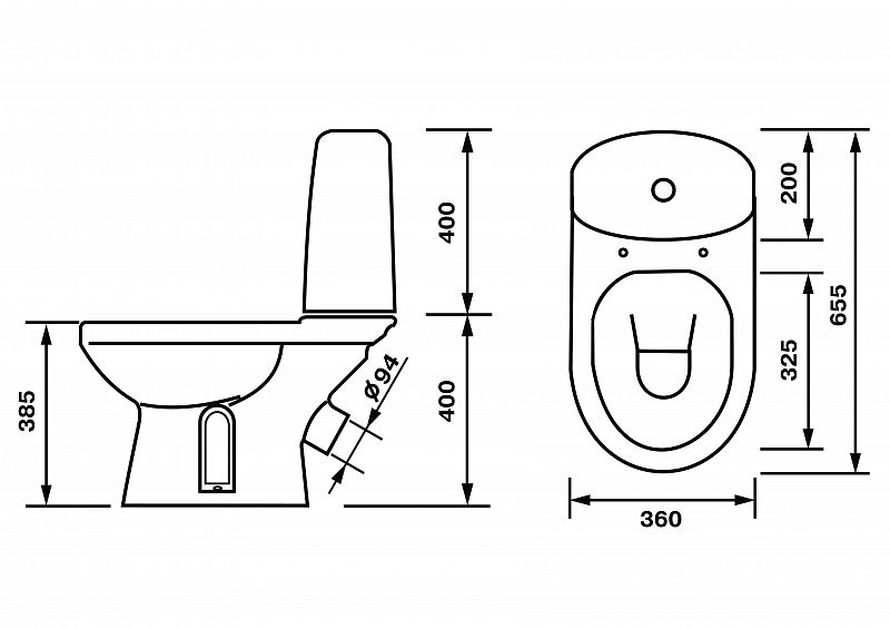 Унитаз-компакт Оскольская керамика Эльдорадо Премиум белый 41301130055