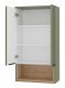 Подвесной шкаф над стиральной машиной Brevita Enfida ENF-08060-081 60см с подсветкой зелёный/дуб Сонома светлый