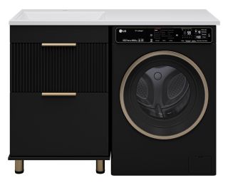 Напольная тумба под раковину Brevita Enfida ENF-07060-022Я под стиральную машину 60см чёрный