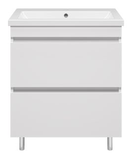 Напольная тумба под раковину Misty Енисей 70см с двумя ящиками белый