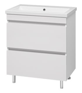 Напольная тумба под раковину Misty Енисей 70см с двумя ящиками белый