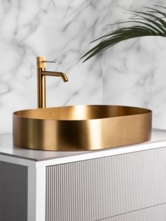 Раковина AltroBagno Eterno 001025 OrSp из нержавеющей стали золото матовое