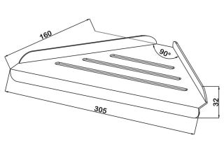 Полка угловая Swedbe Attribut 9802B 30см чёрный