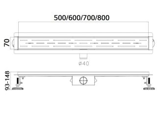 Душевой лоток Haiba HB91500 50см сатин