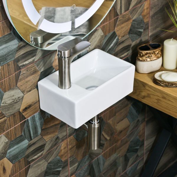 Подвесная раковина Melana A311R-803 31см правая белый