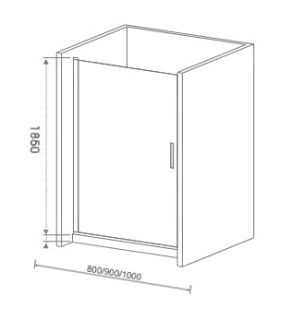 Душевая дверь в нишу Good Door Pandora DR-100-T-CH стекло прозрачное с рисунком Тростник