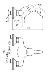 Смеситель для душа Rav Slezak Labe L581.5CMAT черный