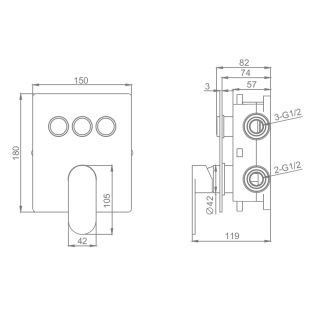 Смеситель для душа Raglo R50.273.09 графит