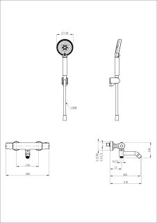 Смеситель для ванны с душем Wonzon & Woghand WW-B3029-A1-CR с термостатом хром