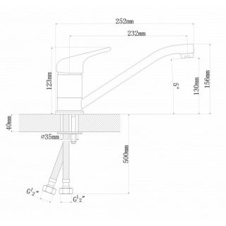 Смеситель для кухни Florentina Гамма песочный