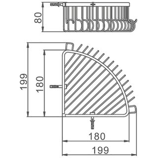 Полка угловая Gappo G331 с крючками чёрный