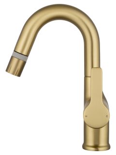 Смеситель для раковины Wonzon & Woghand WW-FE01L212-BG с выдвижным изливом брашированное золото