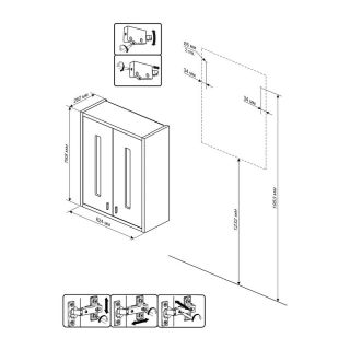 Шкаф навесной Бриклаер Бали 4627125412165 65 см светлая лиственница/белый
