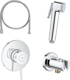 Гигиенический душ Grohe BauClassic 124434 со смесителем, С ВНУТРЕННЕЙ ЧАСТЬЮ