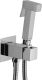Гигиенический душ Paffoni Tweet Square ZDUP112CR со смесителем, С ВНУТРЕННЕЙ ЧАСТЬЮ