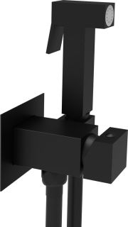 Гигиенический душ Paffoni Tweet Square ZDUP112NO со смесителем, С ВНУТРЕННЕЙ ЧАСТЬЮ