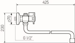Смеситель для ванны с душем РМС SL72-140 хром