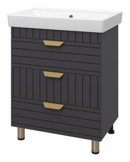 Напольная тумба под раковину Brevita Gloster GLOS-06070-48-2 70см графит