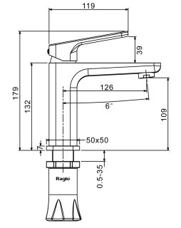 Смеситель для раковины Raglo R51.10.03 золотой сатин