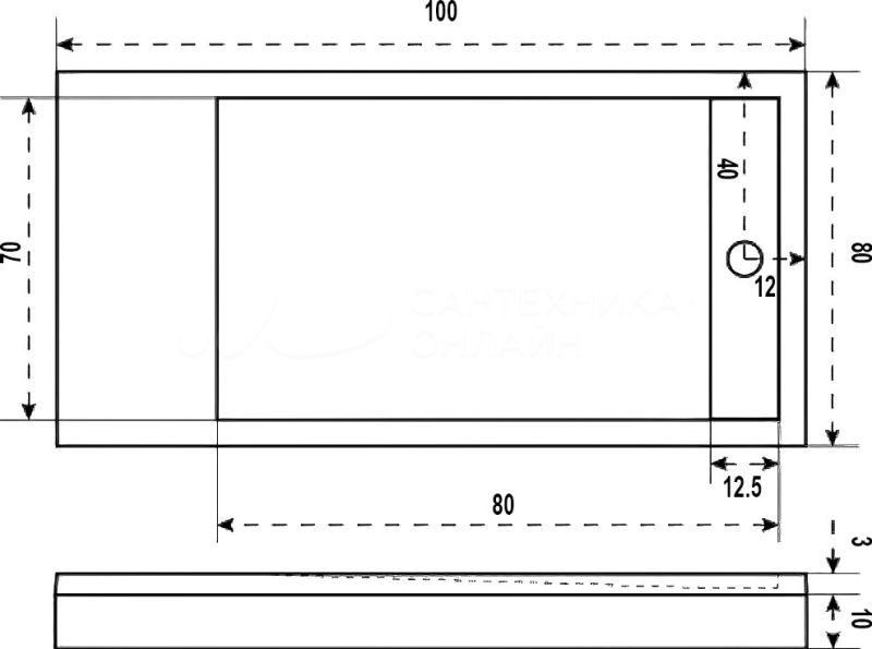 Поддон для душа Good Door Stella 100x80