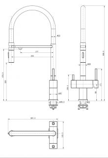 Смеситель для кухни под фильтр на магните GROCENBERG GB4098BG (Kerox Венгрия) Графит