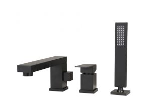 Смеситель на борт ванны Groсenberg GB6008 Черный матовый