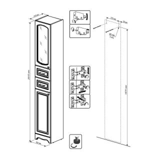 Пенал Бриклаер Анна 4627125411427 32 см белый