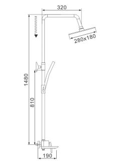 Душевая стойка Rose R2736H чёрный матовый