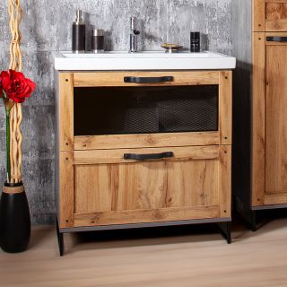 Тумба под раковину Бриклаер Лофт 4627125413407 70 см метрополитен грей