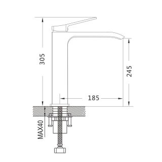Смеситель для раковины Shevanik S4111T оружейная сталь