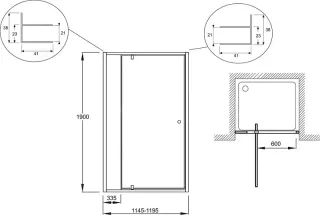 Душевая дверь Jacob Delafon Serenity E14P120-GA 120 см профиль хром стекло прозрачное