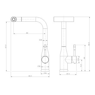 Смеситель для кухни Splenka S206.49.05 с мультифункциональным изливом сатин