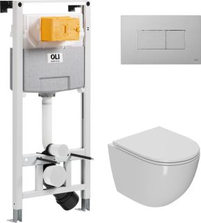 Комплект унитаза с инсталляцией Point Виктория 879235pKA00+PN41061 с сиденьем Микролифт