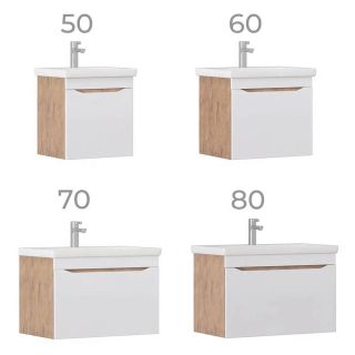 Тумба под раковину подвесная Vigo Grani 165 70 см дуб золотой