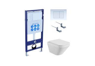 Комплект SET AQUATEK ЛИРА-009 4в1 рама AQUATEK Standard INS-0000012 с звукоизоляционной прокладкой+крепеж KKI-0000002+кнопкаKDI-0000009+унитаз ЛИРА AQ1155-00 с крышкой-сиденьем soft-close