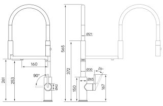 Смеситель для кухни Paulmark Tornado To213402-BG брашированное золото