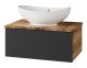 Подвесная тумба под раковину Misty Ива 70см графит/дуб Вотан