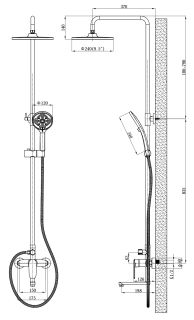 Душевая система ESKO Lagos Gun Metal ST205LGGM черный