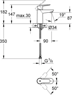 Cмеситель для раковины GROHE BauEdge 23330000 хром