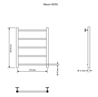 Полотенцесушитель электрический Aquanet Mauro 282002 60x50 см хром
