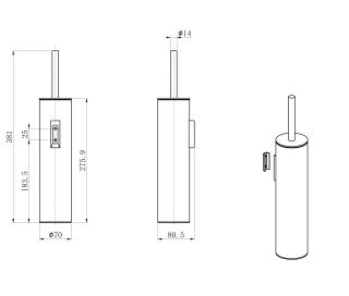 Туалетный ёршик в комплекте Wonzon & Woghand WW-V4601-BG брашированное золото