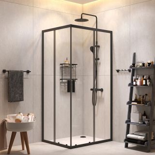 Душевой уголок AM.PM Gem S WK93EQ  профиль черный 100х80 см