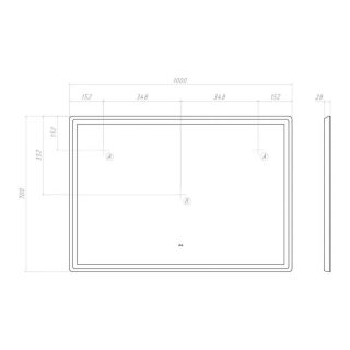 Зеркало с подсветкой Vigo Geometry Comfort 064 100 см