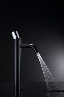 Смеситель для накладной раковины Boheme Stick Black diamond чёрный/хром 122-BCR