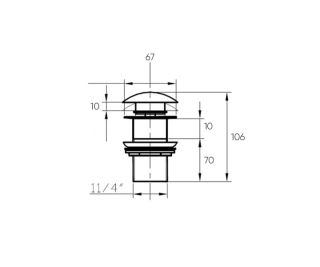 Донный клапан Bronze de Luxe 1001/1W, белый